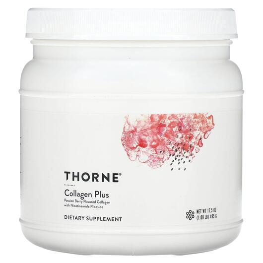 Основне фото товара Thorne, Collagen Plus Passion Berry 17, Колаген, 495 г