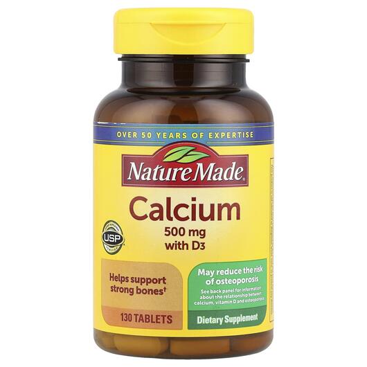 Основное фото товара Nature Made, Кальций, Calcium with D3, 130 таблеток
