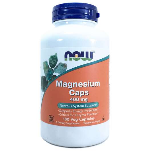 Основне фото товара Now, Magnesium Caps, Магній в капсулах 400 мг, 180 капсул