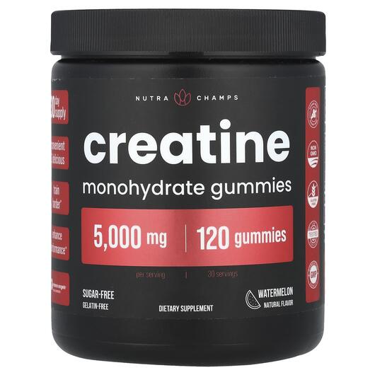 Основное фото товара Creatine Monohydrate Gummies Watermelon 5000, Креатин, 120 таблет