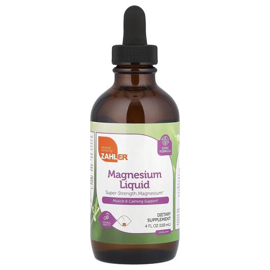 Основне фото товара Zahler, Magnesium Liquid Unflavored, Магній, 118 мл