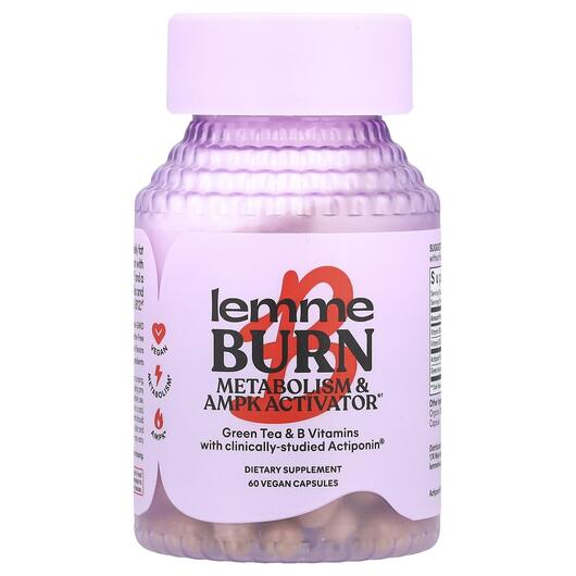 Основне фото товара Lemme, Burn Metabolism & AMPK Activator, Жироспалювачі, 60 ка