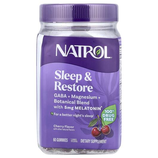 Основне фото товара Sleep & Restore Gummies with 5 mg Melatonin, Підтримка сну, 6