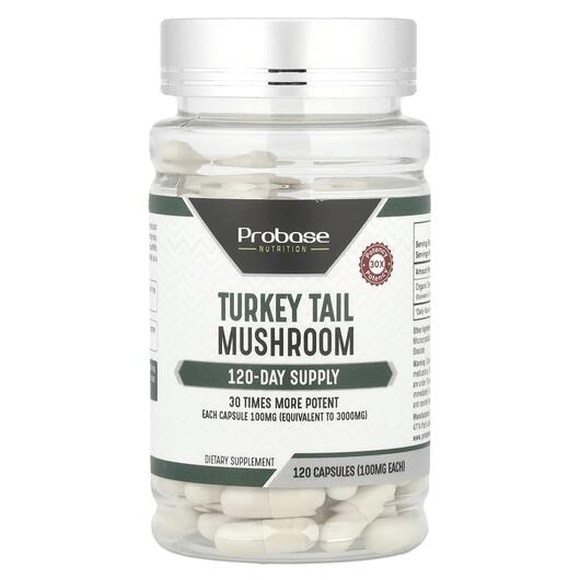 Основное фото товара Грибы Хвост Индейки, Turkey Tail Mushroom 100 mg, 120 капсул
