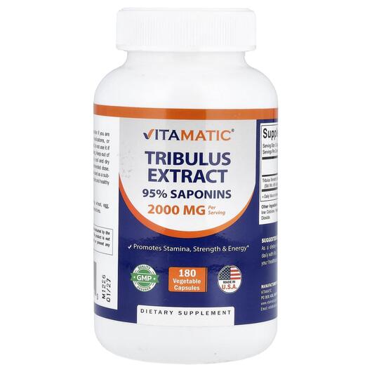 Основное фото товара Vitamatic, Трибулус, Tribulus Extract, 180 капсул