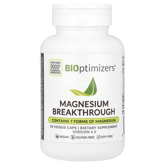 Основне фото товара BiOptimizers, Magnesium Breakthrough 500 m, Магній, g 50 капсул