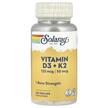 Solaray, Vitamin D3 + K2, Вітамін D3, 120 капсул