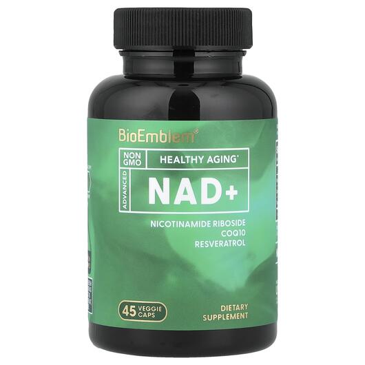 Основне фото товара BioEmblem, NAD +, Нікотинамід НАД+, 45 капсул