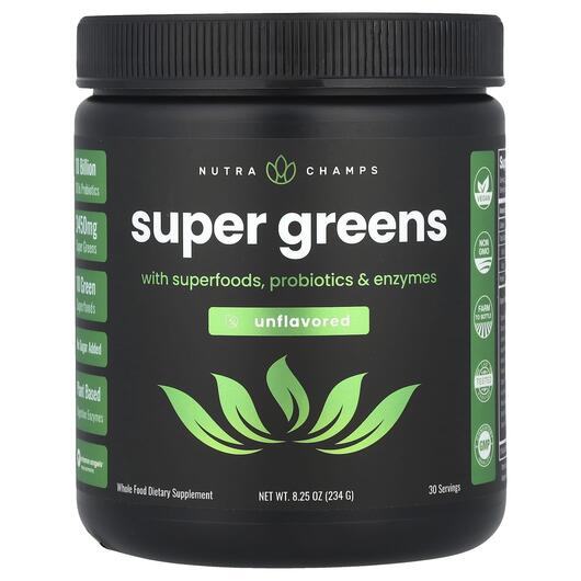 Основне фото товара Super Greens With Superfoods Probiotics & Enzymes, Суперфуд, 