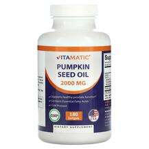 Vitamatic, Pumpkin Seed Oil 1000 mg, Гарбузова олія, 180 капсул