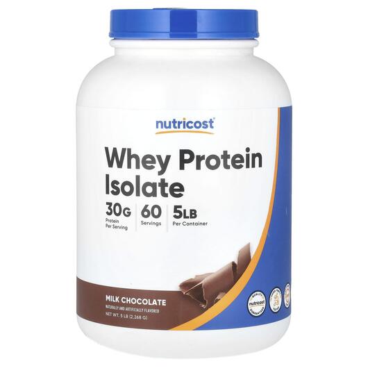 Основне фото товара Nutricost, Whey Protein Isolate Milk Chocolate, Протеїн, 2268 г