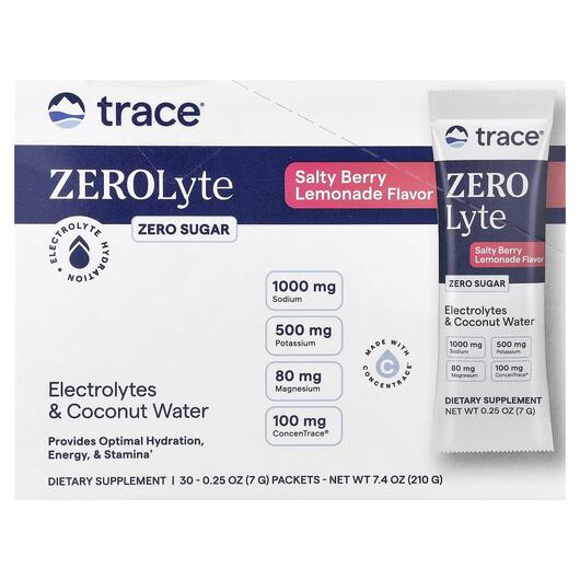 Основне фото товара Trace, TM Sport ZeroLyte Electrolyte Lemonade, Електроліти, 30 шт