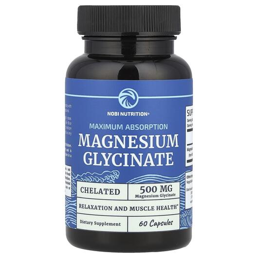 Основное фото товара Nobi Nutrition, Магний Глицинат, Magnesium Glycinate, 60 капсул