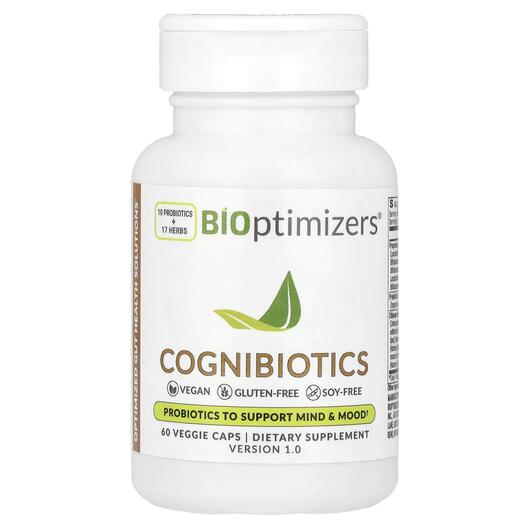 Основное фото товара BiOptimizers, Поддержка кишечника, Cognibiotics, 60 капсул