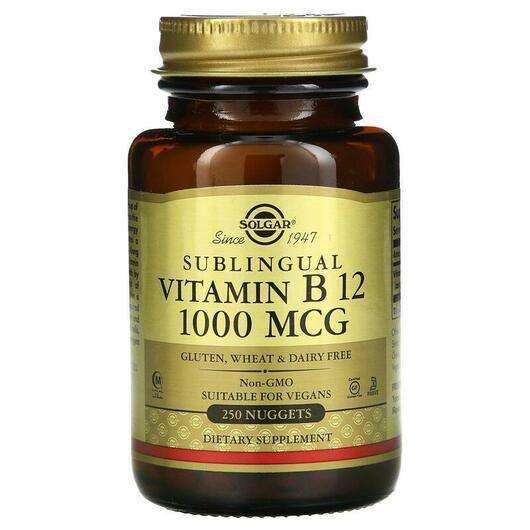 Основне фото товара Solgar, Sublingual Vitamin B12 1000 mcg, Ціанокобаламін B12, 2...