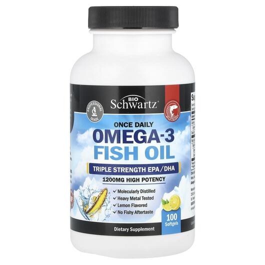 Основне фото товара BioSchwartz, Once Daily Omega-Oil Lemon, Омега 3, 100 капсул