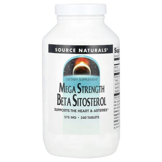 Основное фото товара Mega Strength Beta Sitosterol 375 mg, Бета-Ситостерол, 240 таблет