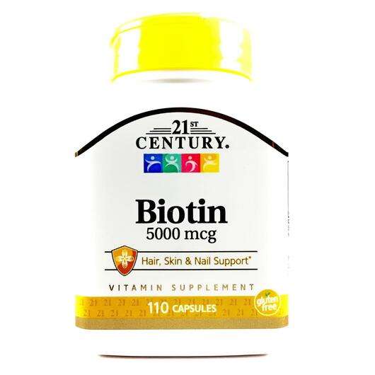 Основне фото товара 21st Century, Biotin Super Potency 5000 mcg, Біотин 5000 мкг, ...