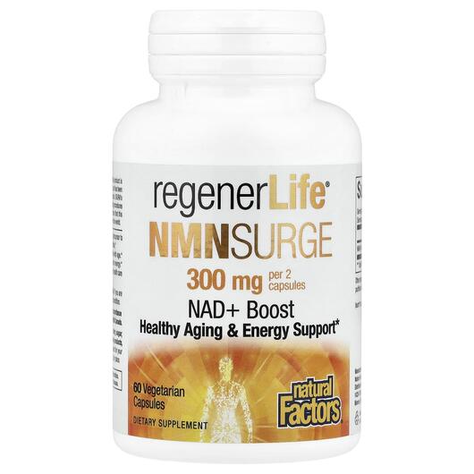 Основное фото товара RegenerLife NMN Surge 300 mg, Никотинамид мононуклеотид, 60 капсу