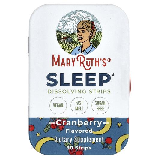 Основне фото товара Sleep Dissolving Strips Cranberry, Підтримка сну, 30 Strips
