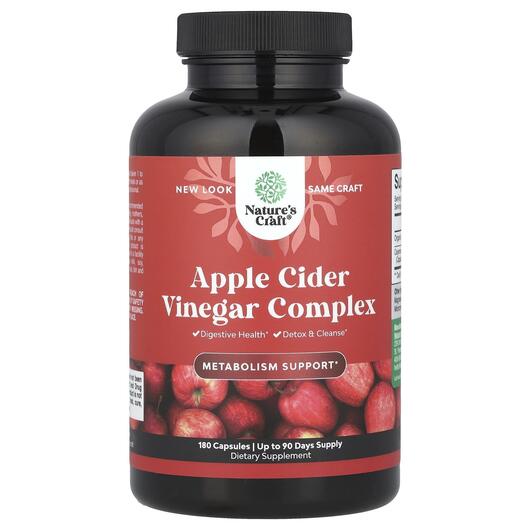 Основне фото товара Apple Cider Vinegar Complex, Яблучний оцет, 180 капсул