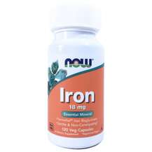 Now, Iron 18 mg, Залізо 18 мг, 120 капсул