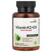 Фото товара Витамины D3 и K2, Vitamin K2 + D3 Extra, 120 капсул