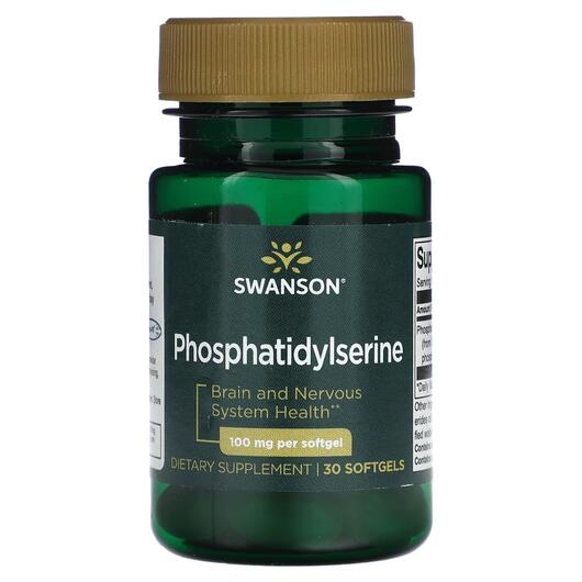 Основне фото товара Swanson, Phosphatidylserine 100 mg, Фосфатидилсерин, 30 капсул