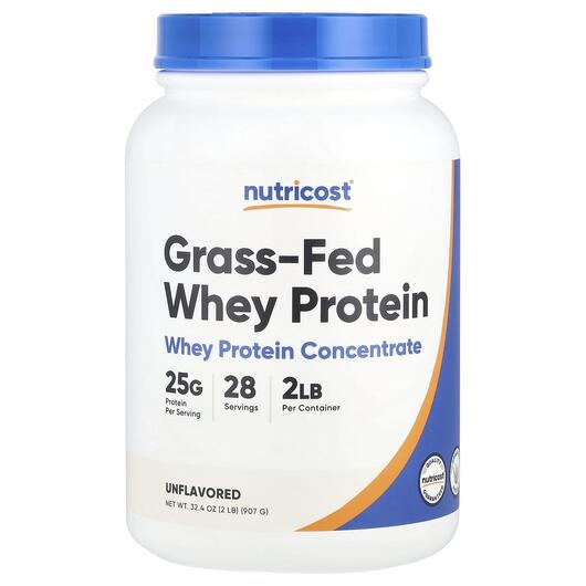Основне фото товара Grass-Fed Whey Protein Unflavored, Протеїн Ізолят, 907 г