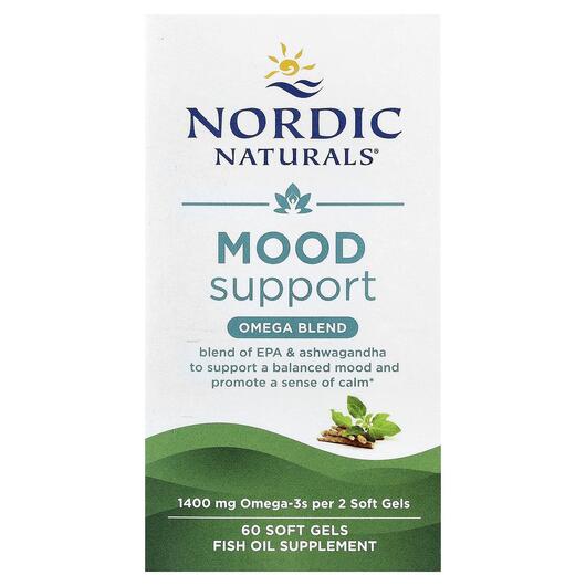 Основне фото товара Nordic Naturals, Mood Support Omega Blend, Омега 3, 60 капсул