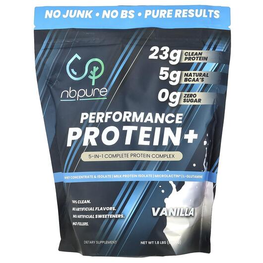 Основне фото товара NB Pure, Performance Protein+ Vanilla, Протеїн, 837.5 г