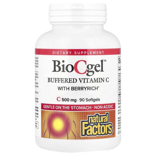 Основне фото товара Natural Factors, BioCgel, Вітамін C 500 мг, 90 капсул