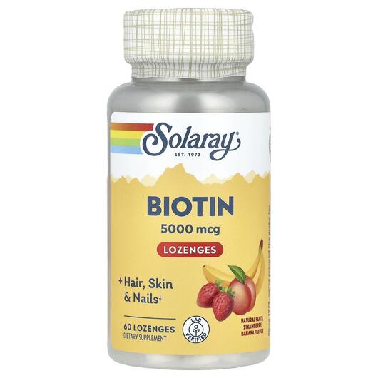 Основное фото товара Биотин 5000 мкг, Biotin Peach Strawberry Banana, 60 пастилок