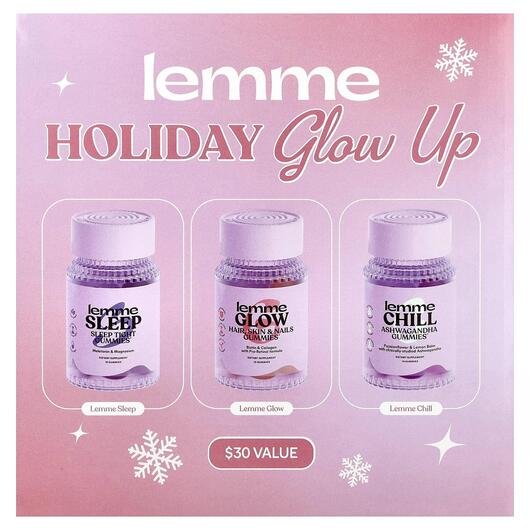 Основне фото товара Lemme, Holiday Glow Up Gummies Sleep Glow Chill, Підтримка сну, 3