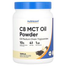 МСТ Тригліцериди C8 MCT Oil Powder Vanilla Nutricost 454 г