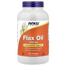 Льняна олія 1000 мг Flax Oil 1000 mg NOW 250 капсул