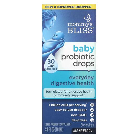 Основное фото товара Mommy's Bliss, Пробиотики, Baby Probiotic Drops, 10 мл