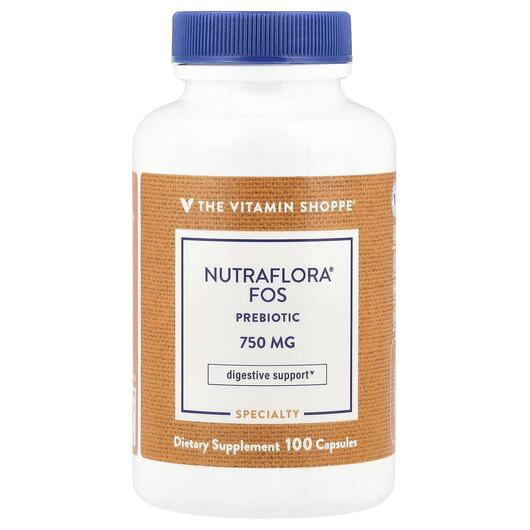 Основне фото товара NutraFlora FOS Probiotic 750 mg, Фруктоолігосахариди, 100 капсул