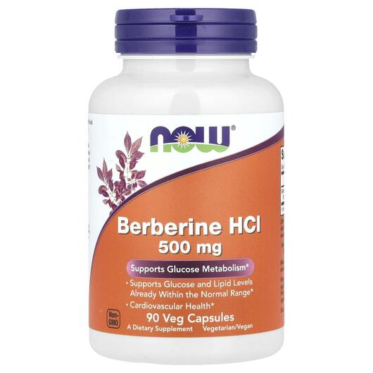 Основне фото товара NOW, Berberine HCl, Берберин, 90 капсул