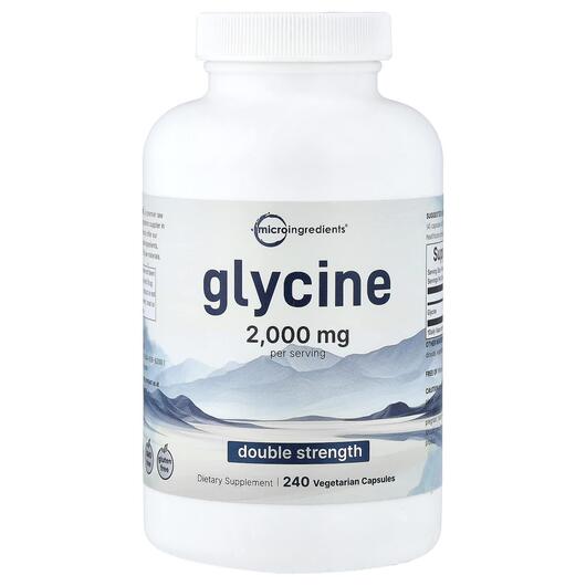 Основне фото товара Micro Ingredients, Glycine Double Strength, L-Гліцин, 240 капсул