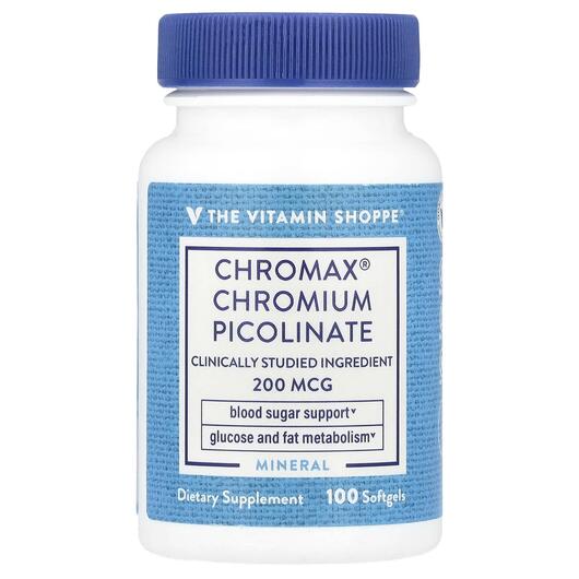 Основне фото товара Chromax Chromium Picolinate 200 mcg, Хром, 100 капсул