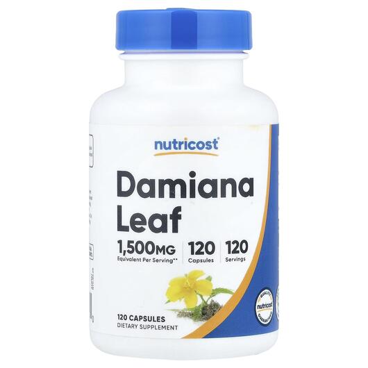 Основне фото товара Nutricost, Damiana Leaf 150 mg, Даміана, 120 капсул