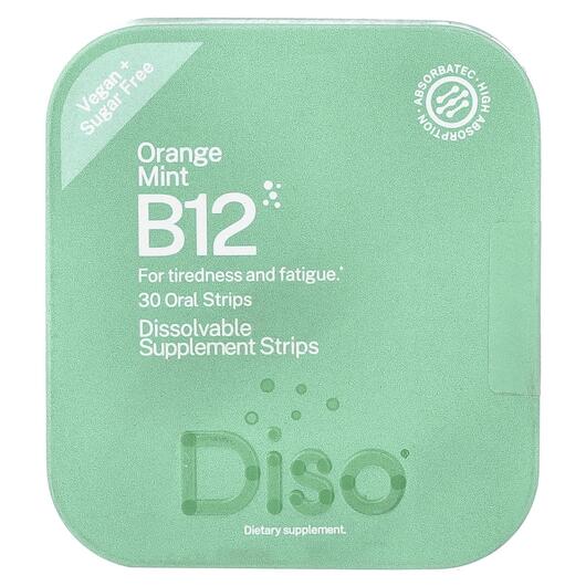 Основне фото товара Diso, B12 Orange Mint, Вітамін B12 Кобаламін, 30 таблеток
