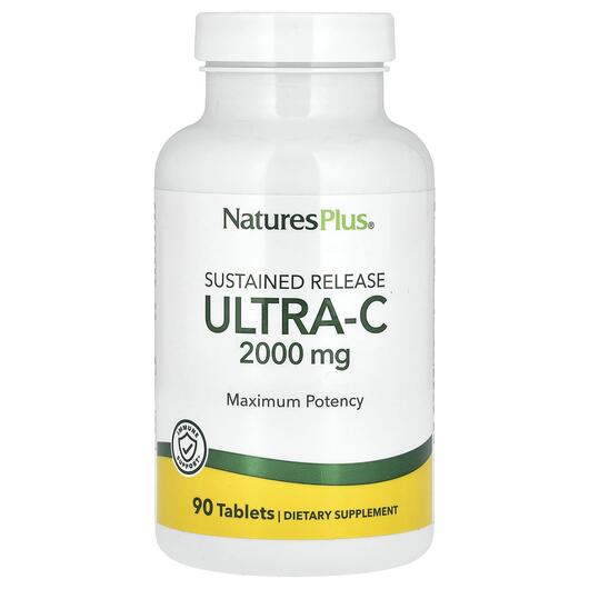 Основне фото товара Natures Plus, Ultra-C 2000 mg, Вітамін C, 90 таблеток
