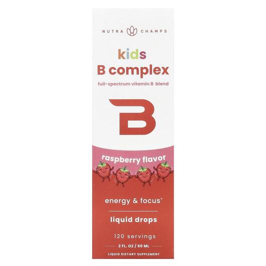 Основное фото товара NutraChamps, B-комплекс, Kids B Complex Raspberry, 60 мл