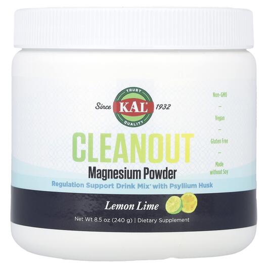 Основне фото товара KAL, Cleanout Magnesium Powder Lemon Lime, Магній, 240 г