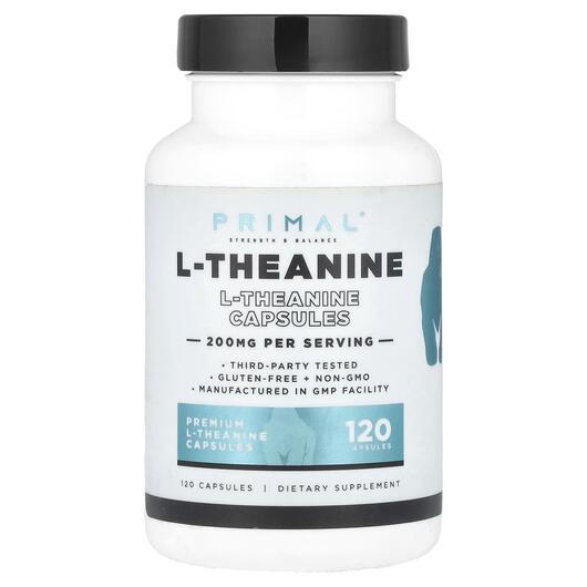 Основное фото товара PrePrimal, L-Теанин, L-Theanine 200 mg, 120 капсул