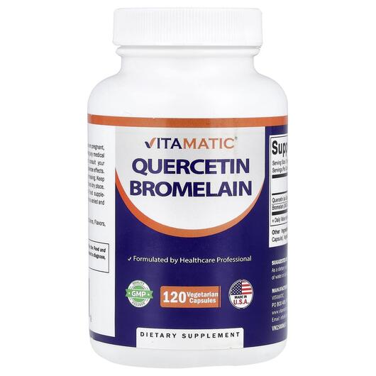 Основне фото товара Vitamatic, Quercetin Bromelain, Кверцетин, 120 капсул