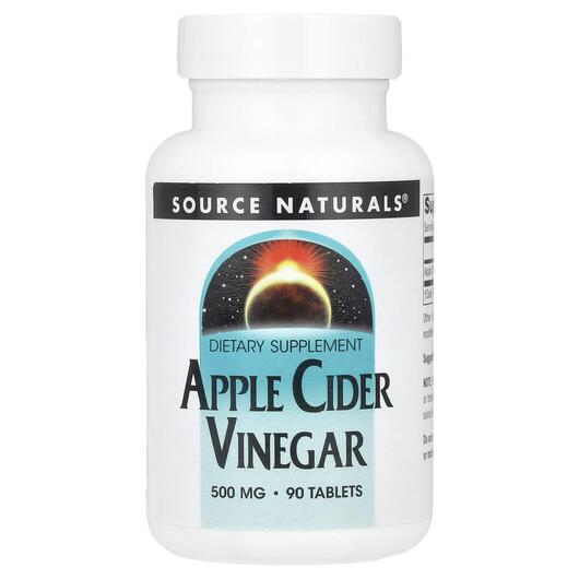 Основне фото товара Apple Cider Vinegar 500 mg, Яблучний оцет, 90 таблеток