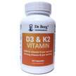 Dr. Berg, D3 & K2 Vitamin 5000 IU, Вітаміни D3 K2, 60 капсул